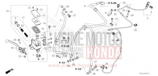 MAITRE-CYLINDRE DE FREIN AVANT CYLINDRE XL750P de 2024